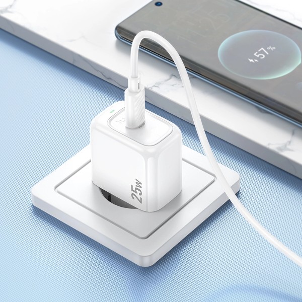Фото - Мережевий зарядний пристрій HOCO CS53A PD25W charger set(C to C) White (6942007631501)