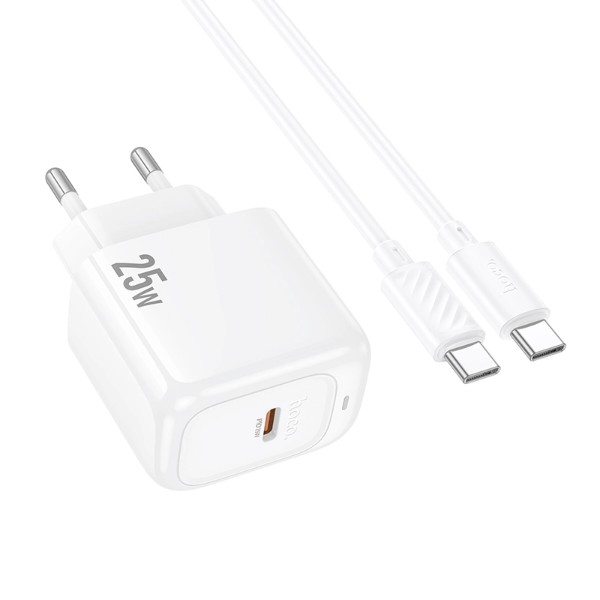 Фото - Мережевий зарядний пристрій HOCO CS53A PD25W charger set(C to C) White (6942007631501)