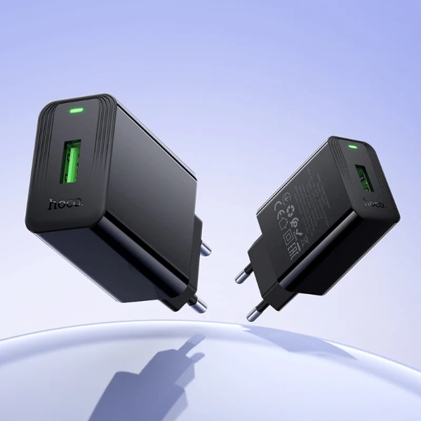 Фото - Мережевий зарядний пристрій HOCO CS92A QC3.0 charger set(Type-C) Black (6942007671057)