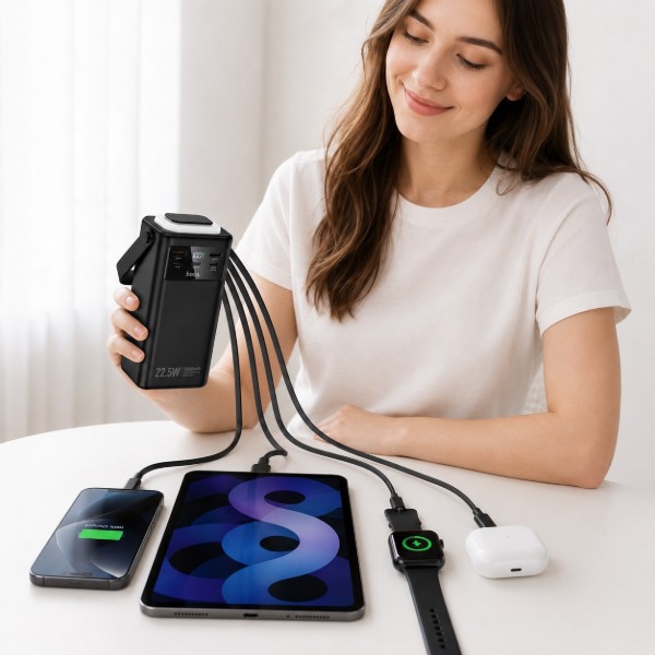 Фото - Батарея мобільна HOCO EJ65 High 22.5W + PD20W 30000 mAh Black (715938)