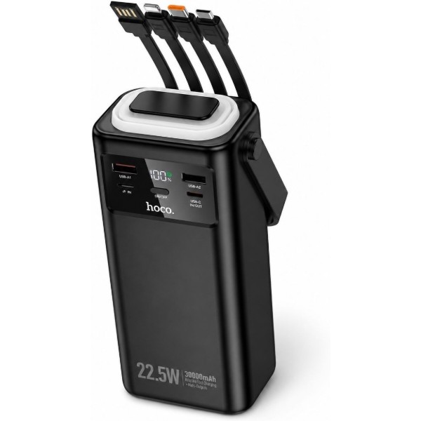 Фото - Батарея мобільна HOCO EJ65 High 22.5W + PD20W 30000 mAh Black (715938)