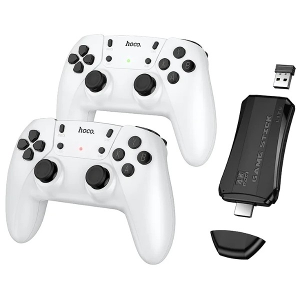 Фото - Игровая приставка HOCO GA31 Collection game box+two wireless gamepads set White (6942007672122)