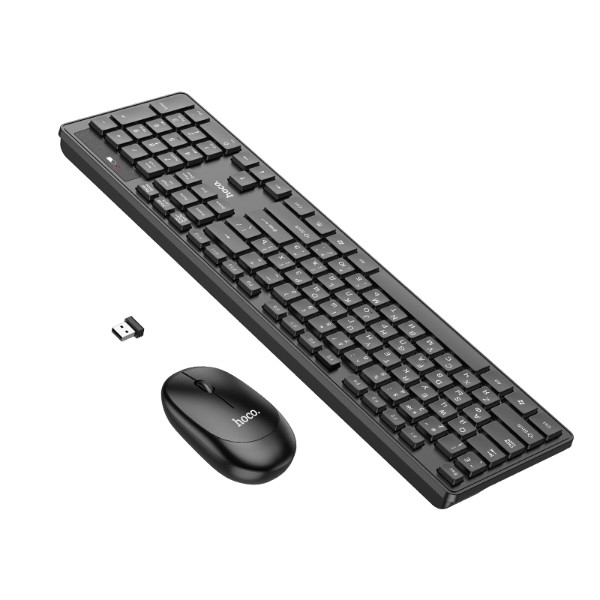 Фото - Клавиатура+мышь беспроводная HOCO GM17 Wireless business (English Version) Black (6931474759481)