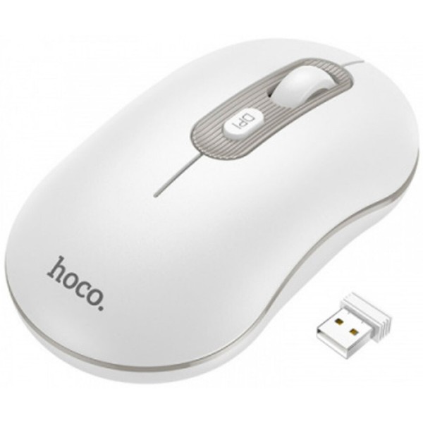 Фото - Мышь беспроводная HOCO GM21 Platinum 2.4G business wireless mouse White Gray (6931474790958)