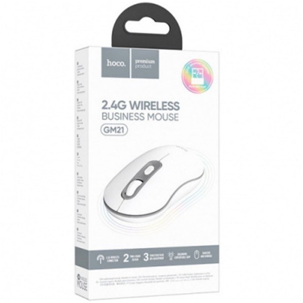 Фото - Мышь беспроводная HOCO GM21 Platinum 2.4G business wireless mouse White Gray (6931474790958)