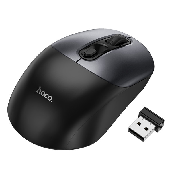 Фото - Миша бездротова HOCO GM28 2.4G business wireless mouse Black Metal Gray (6942007619684)