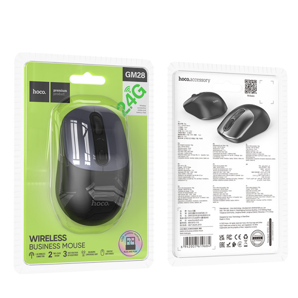 Фото - Миша бездротова HOCO GM28 2.4G business wireless mouse Black Metal Gray (6942007619684)