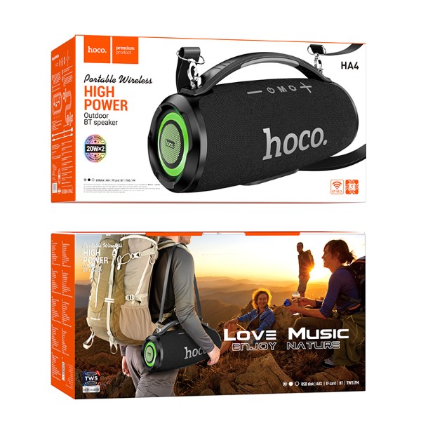 Фото - Портативная акустика HOCO HA4 Surge outdoor BT speaker black (6942007612265)