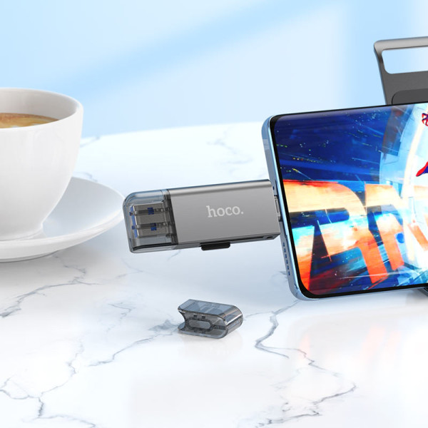 Фото - Кардридер HOCO HB39 USB/Type-C 3.0 high-speed card reader Metal Gray (6942007604819)