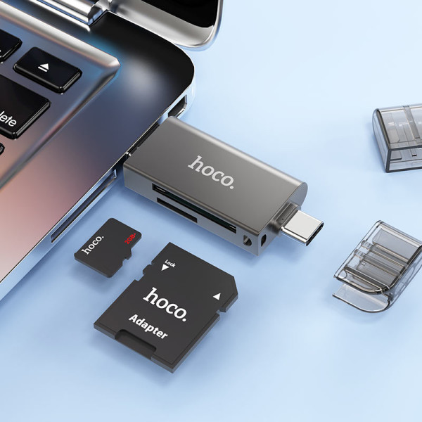 Фото - Кардридер HOCO HB39 USB/Type-C 3.0 high-speed card reader Metal Gray (6942007604819)