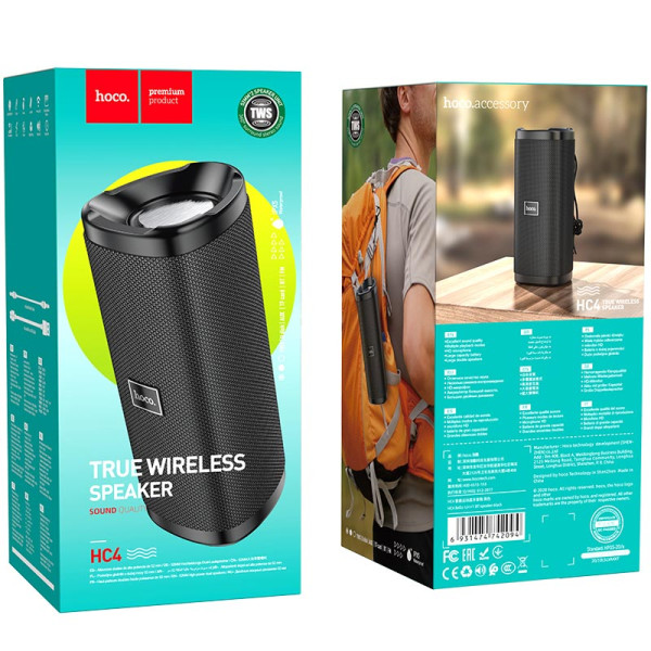 Фото - Портативная акустика HOCO HC4 Bella sports BT speaker Black (6931474742094)