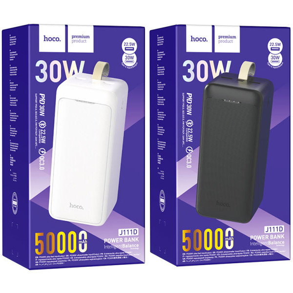 Фото - Батарея мобильная HOCO J111D Smart charge PD30W 50 000mAh Black