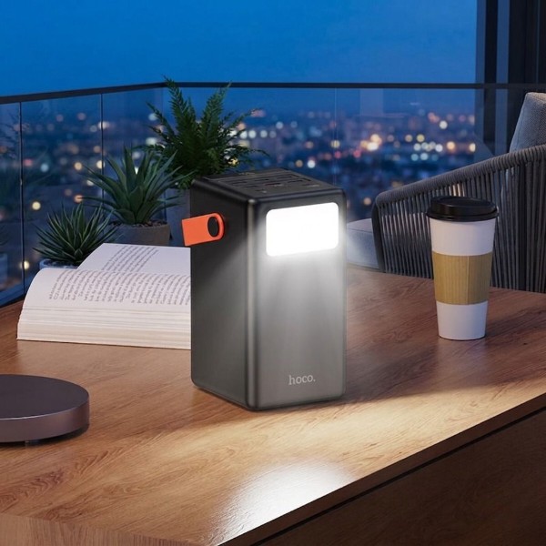 Фото - Батарея мобільна HOCO J142 Surpass 22.5W + PD20W з LED-ліхтарем та ручкою 100000 mAh Black (715655)