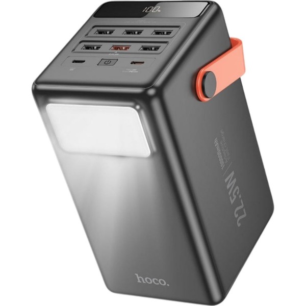 Фото - Батарея мобільна HOCO J142 Surpass 22.5W + PD20W з LED-ліхтарем та ручкою 100000 mAh Black (715655)
