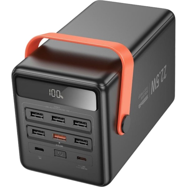 Фото - Батарея мобільна HOCO J142 Surpass 22.5W + PD20W з LED-ліхтарем та ручкою 100000 mAh Black (715655)