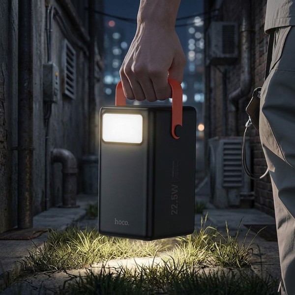 Фото - Батарея мобільна HOCO J142 Surpass 22.5W + PD20W з LED-ліхтарем та ручкою 100000 mAh Black (715655)