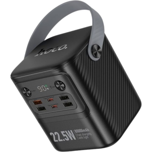 Фото - Батарея мобільна HOCO J152 Tough 22.5W + PD20W з LED-ліхтарем та ручкою 80000 mAh Black (715657)