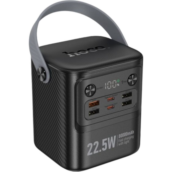 Фото - Батарея мобільна HOCO J152 Tough 22.5W + PD20W з LED-ліхтарем та ручкою 80000 mAh Black (715657) Фото - Батарея мобільна HOCO J152 Tough 22.5W + PD20W з LED-ліхтарем та ручкою 80000 mAh Black (715657)