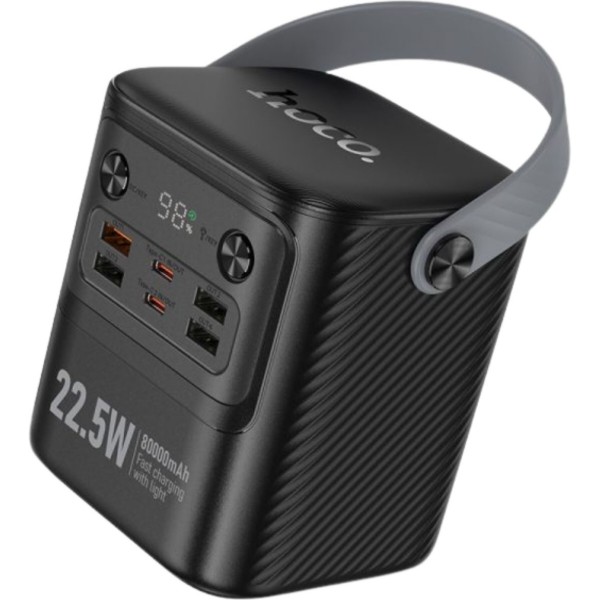 Фото - Батарея мобільна HOCO J152 Tough 22.5W + PD20W з LED-ліхтарем та ручкою 80000 mAh Black (715657)