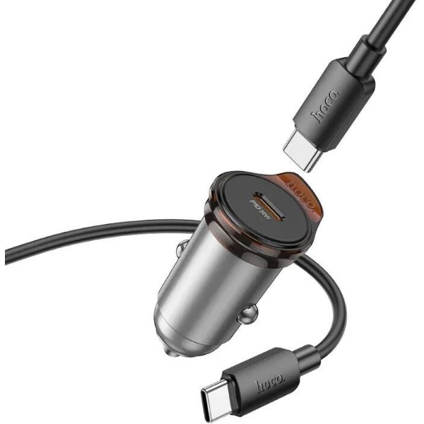 Фото - Автомобильное зарядное устройство HOCO NZ16 Rigorous single port PD30W Metal Grey (6942007644730)