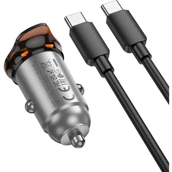 Фото - Автомобильное зарядное устройство HOCO NZ16 Rigorous single port PD30W Metal Grey (6942007644730)