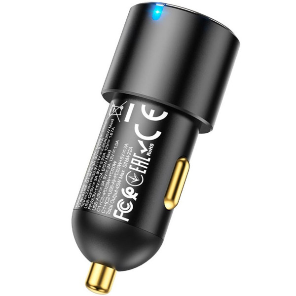 Фото - Автомобільний зарядний пристрій HOCO NZ6 PD45W 3-port(2C1A) Black (6931474765185)