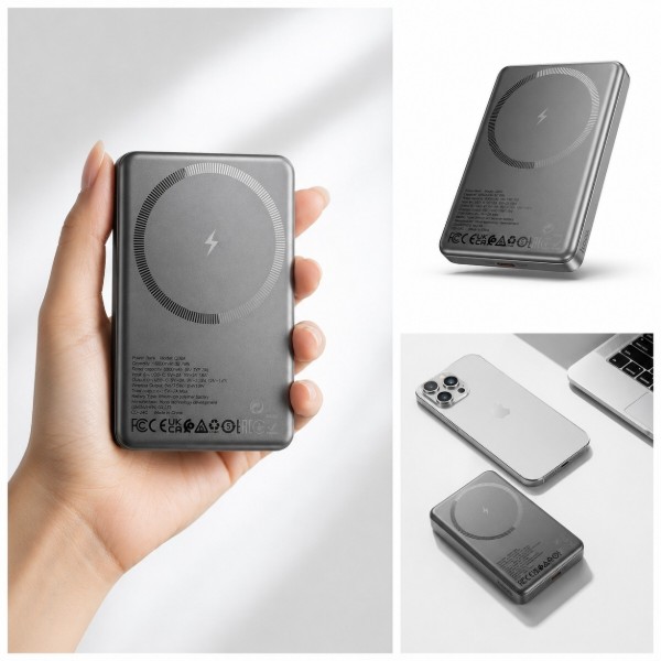 Фото - Батарея мобільна HOCO Q26A Joy PD20W Magnetic 10000 mAh Gray (715647)