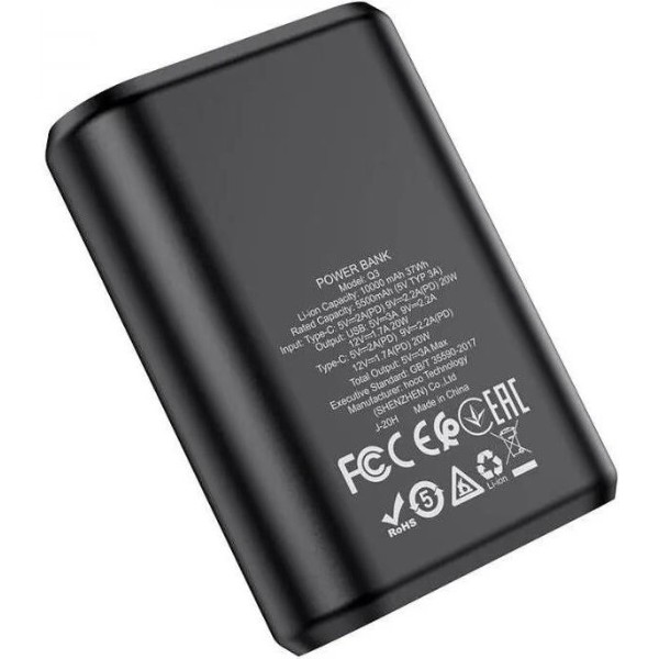 Фото - Батарея мобільна HOCO Q3 Mayflower PD20W+QC3.0 10000mAh Black (6931474742896)