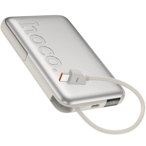 Фото - Батарея мобільна HOCO Q43 Clever Dual PD20W Magnetic з кабелем Type-C, зарядкою для Apple Watch та підставкою 10000 mAh Silver (715649)
