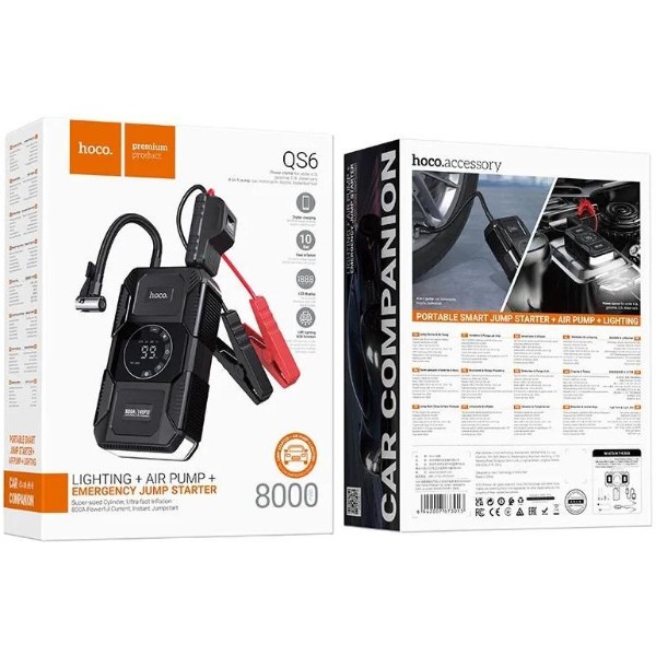 Фото - Пускозарядний пристрій HOCO QS6 8000mAh Black (6942007673013)