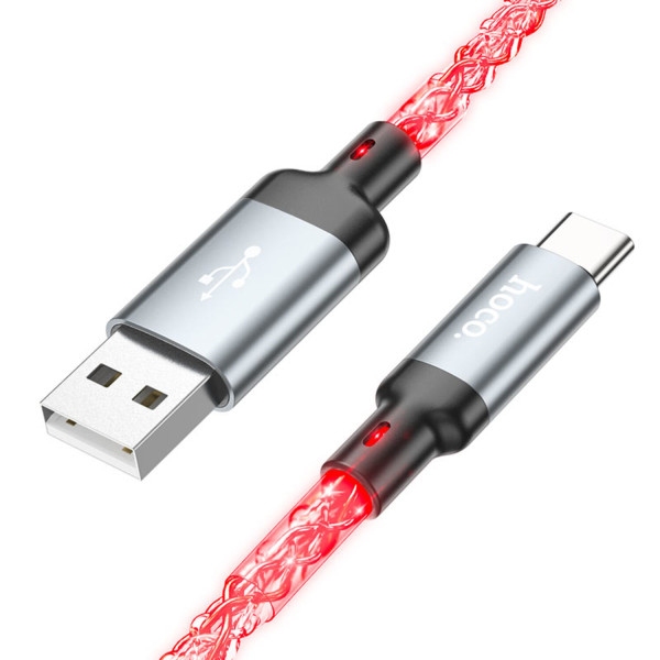 Фото - Кабель синхронізації даних HOCO U112 Shine charging data cable for Type-C Gray (6931474788818)