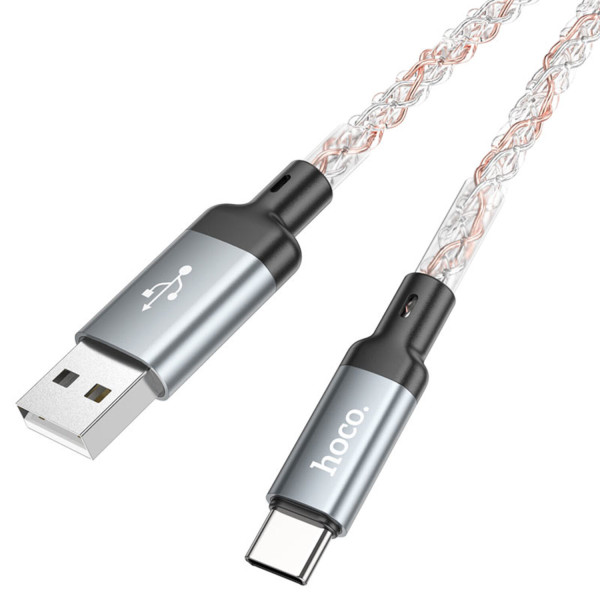 Фото - Кабель синхронізації даних HOCO U112 Shine charging data cable for Type-C Gray (6931474788818)
