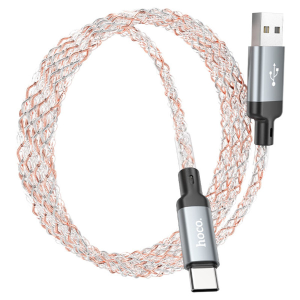 Фото - Кабель синхронізації даних HOCO U112 Shine charging data cable for Type-C Gray (6931474788818)