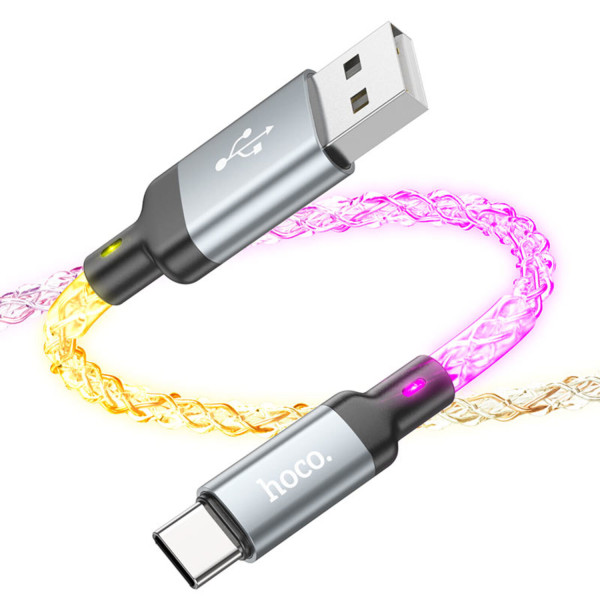 Фото - Кабель синхронізації даних HOCO U112 Shine charging data cable for Type-C Gray (6931474788818)