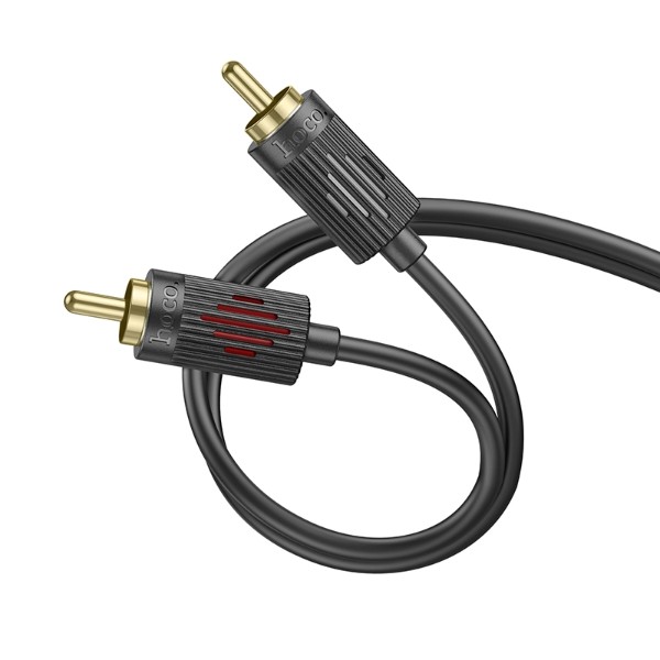 Фото - Кабель RCA HOCO UPA28 3.5 double lotus RCA audio cable Black (6942007607759)