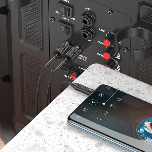 Фото - Кабель RCA HOCO UPA28 3.5 double lotus RCA audio cable Black (6942007607759)