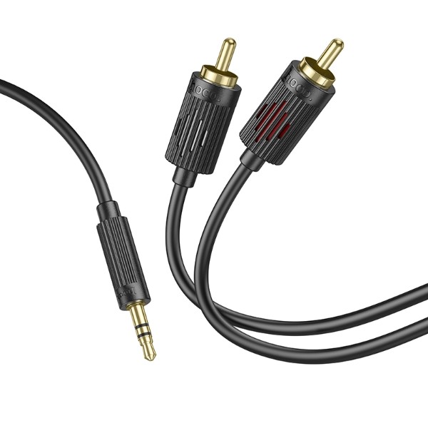 Фото - Кабель RCA HOCO UPA28 3.5 double lotus RCA audio cable Black (6942007607759)