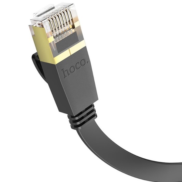 Фото - Кабель патч-корд HOCO US07 General pure copper flat network cable 10 м Black (6931474780713)