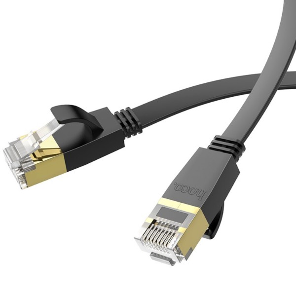 Фото - Кабель патч-корд HOCO US07 General pure copper flat network cable 10 м Black (6931474780713)