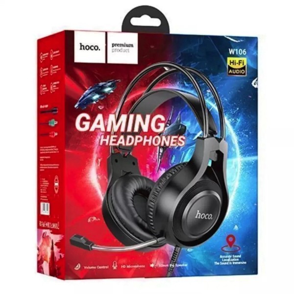 Фото - Гарнітура дротова ігрова HOCO W106 Tiger gaming headset Black (6931474789297)