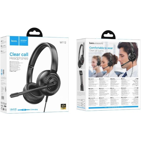 Фото - Гарнітура дротова ігрова HOCO W112 Pure headphones Black (6942007645041)