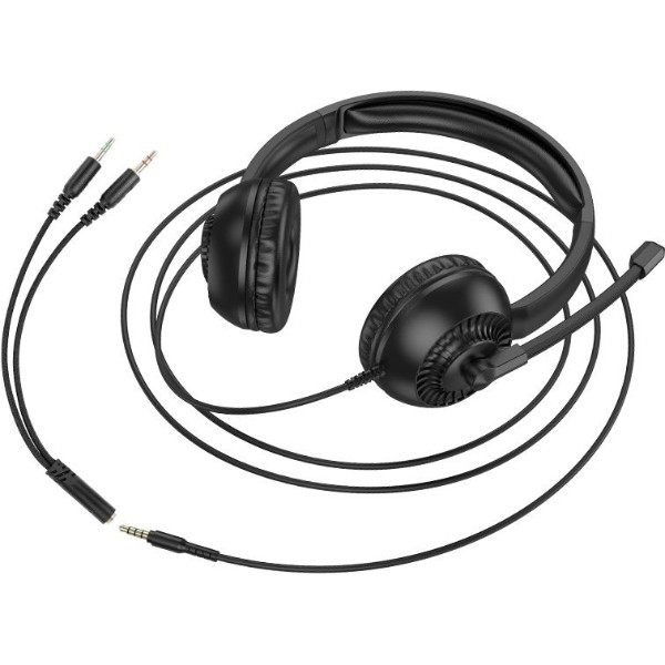 Фото - Гарнітура дротова ігрова HOCO W112 Pure headphones Black (6942007645041)