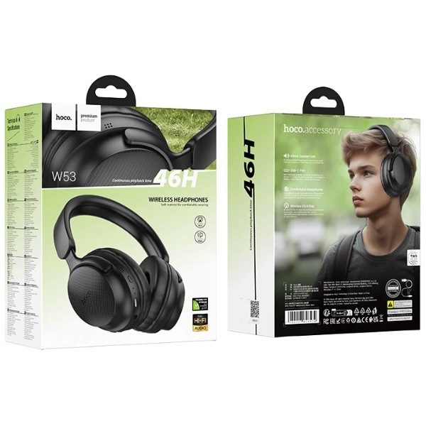 Фото - Наушники накладные беспроводные HOCO W53 Tone BT headphones Classic Black (6942007646574)
