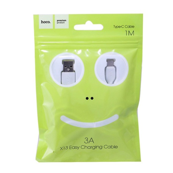 Фото - Кабель HOCO X13 USB to Type-C 3A, 1m, PVC White (6957531061199)
