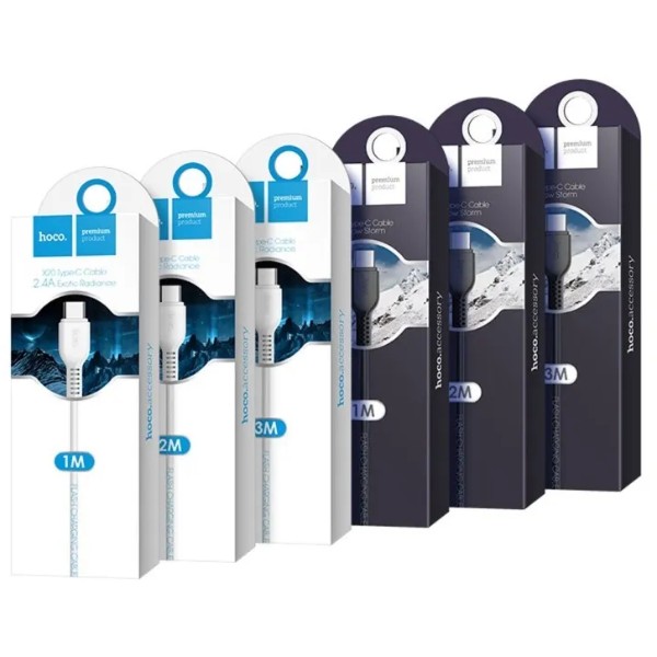 Фото - Кабель HOCO X20 USB to Type-C 3A, 1m White (6957531068853)