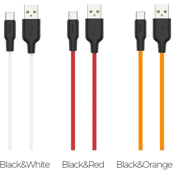 Фото - Кабель HOCO X21 Plus USB to Type-C 3A, 2m Black+White (6931474713889)