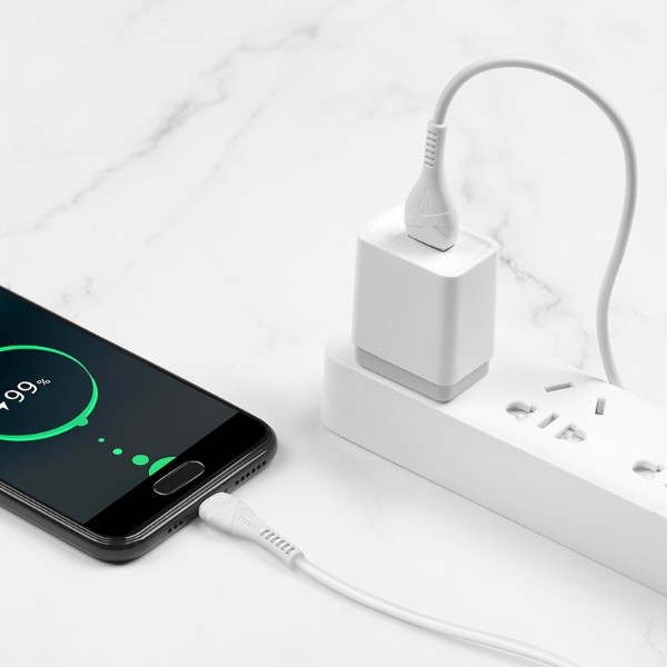 Фото - Кабель HOCO X37 USB to Type-C 3A, 1m White (6931474710512)