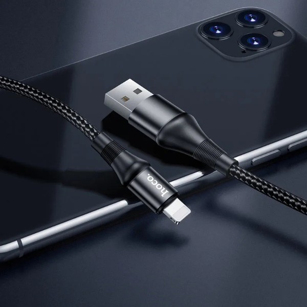 Фото - Кабель HOCO X50 USB to iP 2.4A, 1m Black (6931474734198)