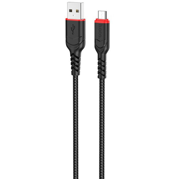 Фото - Кабель HOCO X59 USB to Micro 2.4A 1m nylon TPE Black (6931474744890)