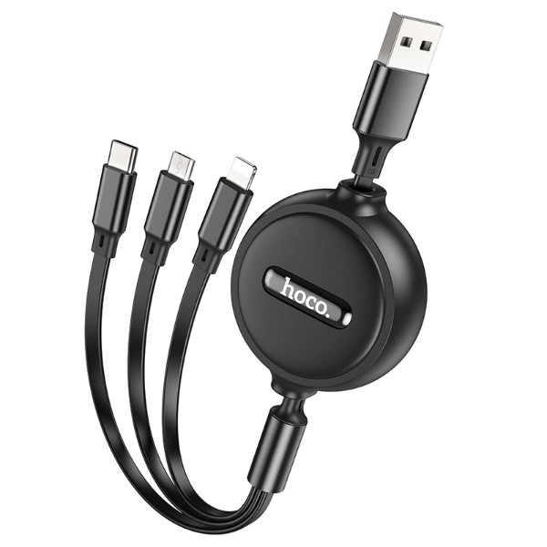 Фото - Кабель HOCO X75 3-in-1 iP+Micro+Type-C Black (6931474767387)